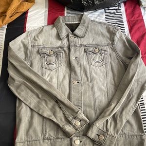 True religion grey jean jacket